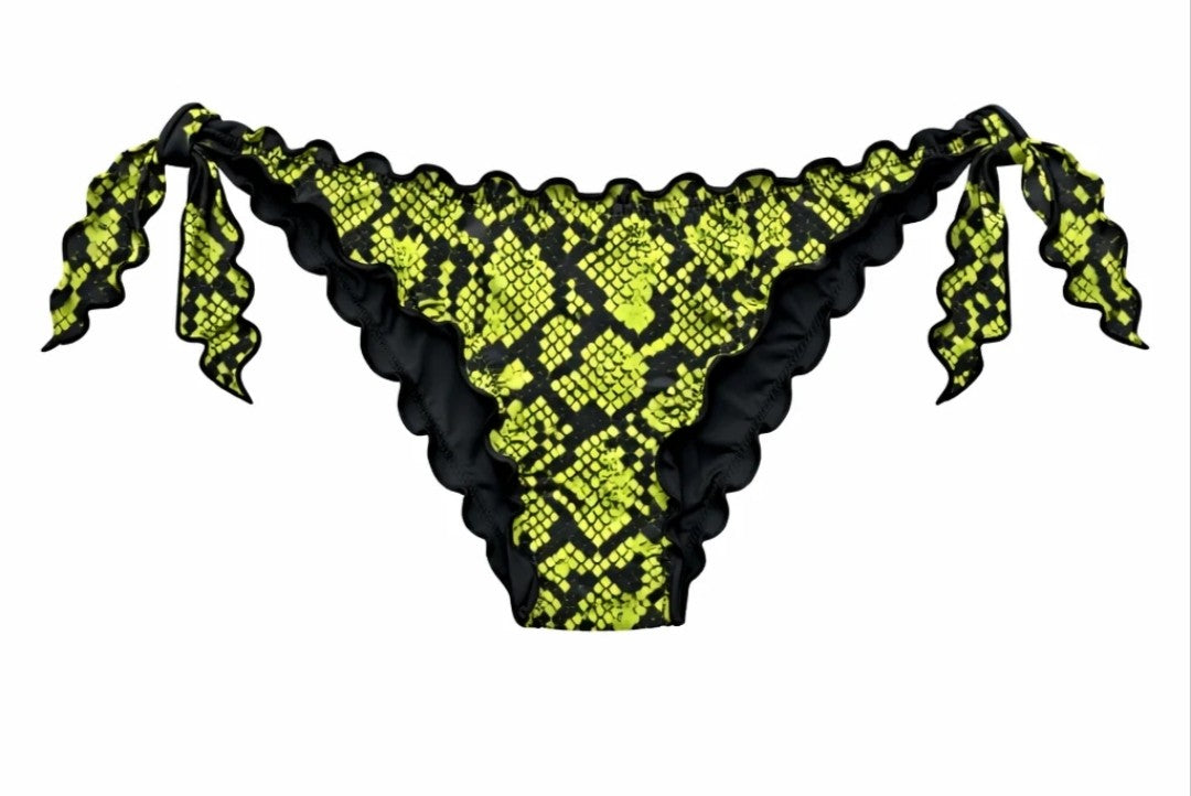 SLIP FIOCCO / BRASILIANA CHIUSA PITONE LIME Milano Bikini
