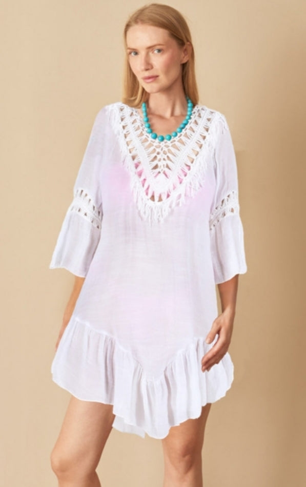 Copricostume mare in macramè